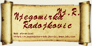 Njegomirka Radojković vizit kartica